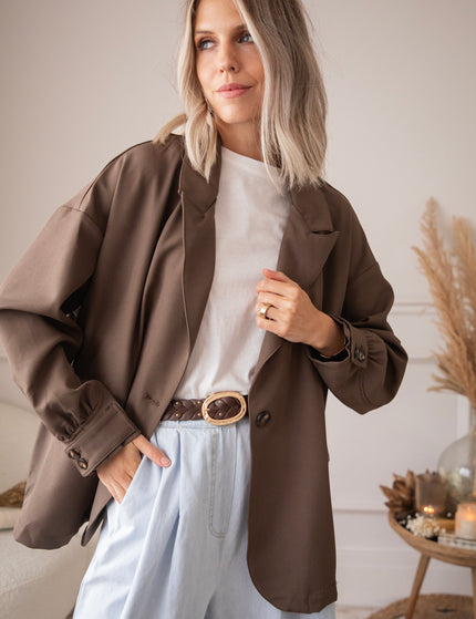 Bomber Blazer Smooth Dark Brown - Jacket