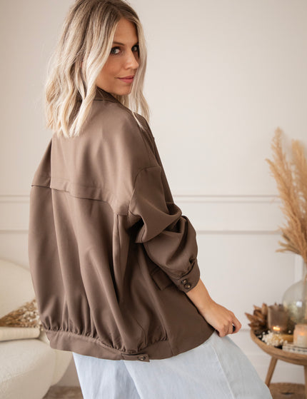 Bomber Blazer Smooth Dark Brown - Jacket