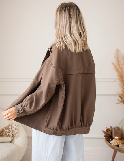 Bomber Blazer Smooth Dark Brown - Jacket