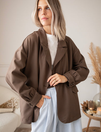 Bomber Blazer Smooth Dark Brown - Jacket