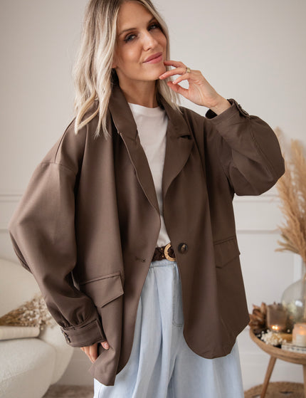 Bomber Blazer Smooth Dark Brown - Jacket
