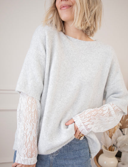 Pullover - Lina Lace Knit - Grau