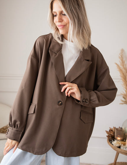 Bomber Blazer Smooth Dark Brown - Jacket