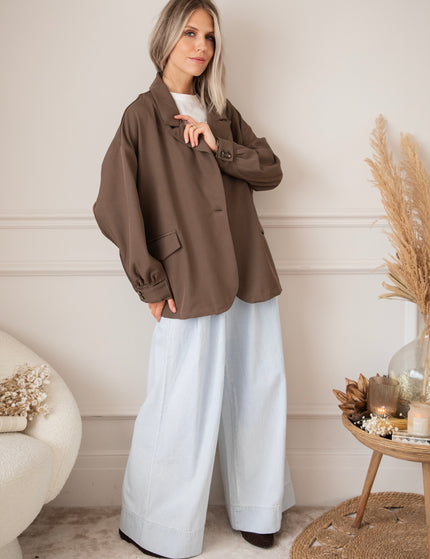 Bomber Blazer Smooth Dark Brown - Jacket