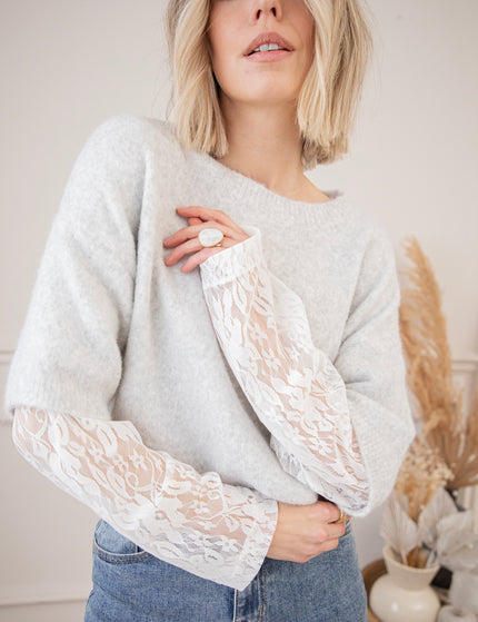 Pullover - Lina Lace Knit - Grau