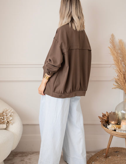 Bomber Blazer Smooth Dark Brown - Jacket