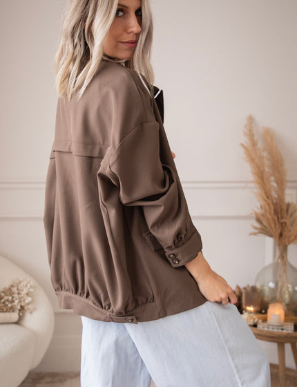 Bomber Blazer Smooth Dark Brown - Jacket