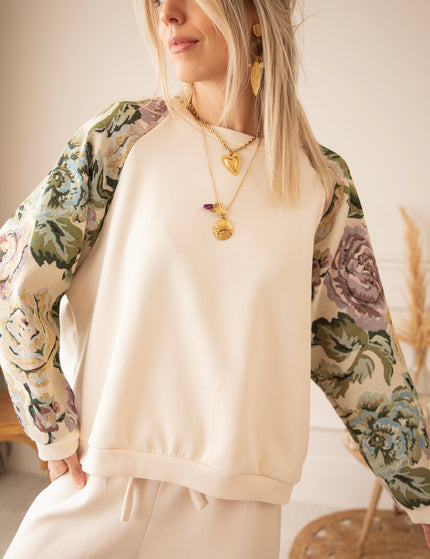 Rosy Belle Beige/Green - Sweater