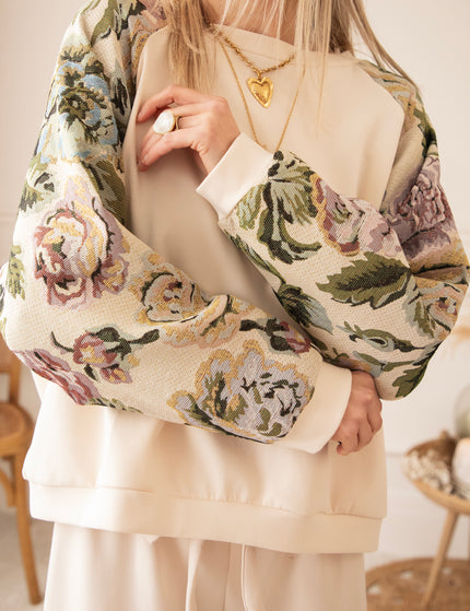 Rosy Belle Beige/Green - Sweater