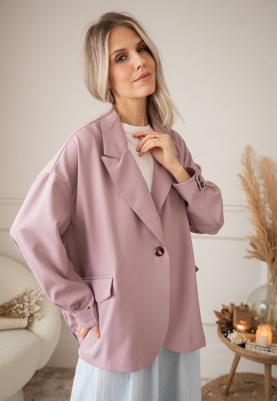 Jacke - Bomber Blazer Smooth - Altrosa