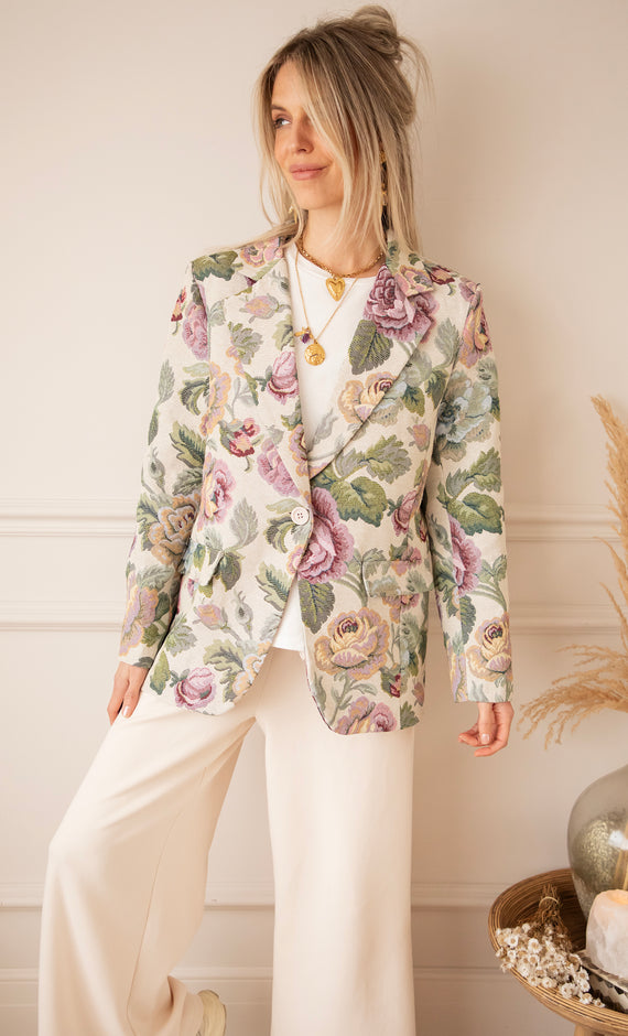 Rosy Belle Green/Pink - Blazer