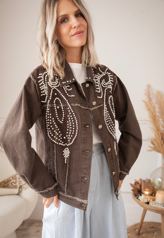 Jacke - Louise Pearl - Dunkelbraun