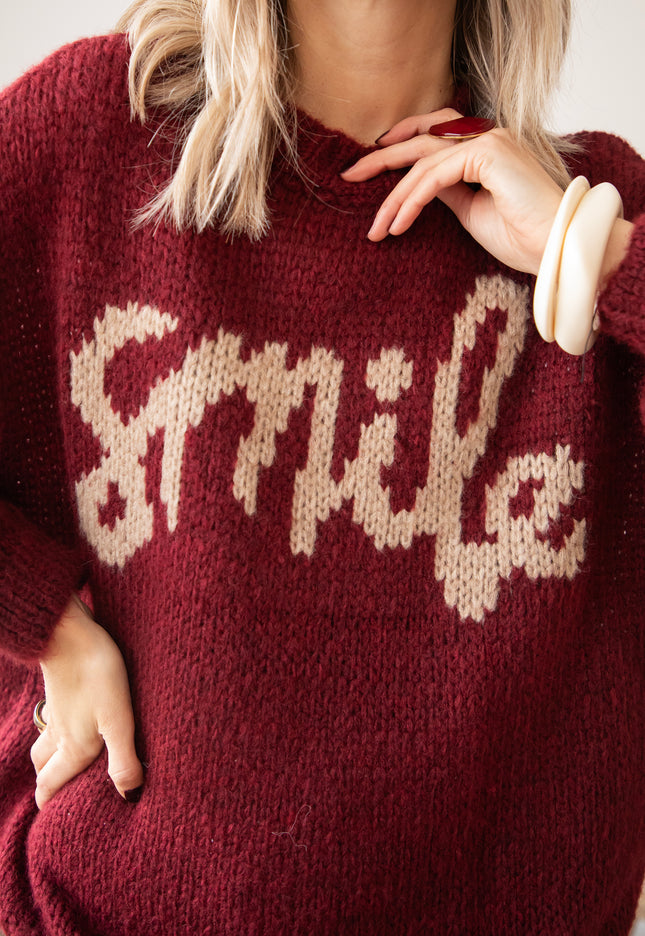 Your Softest Smile Bordeaux - Sweater