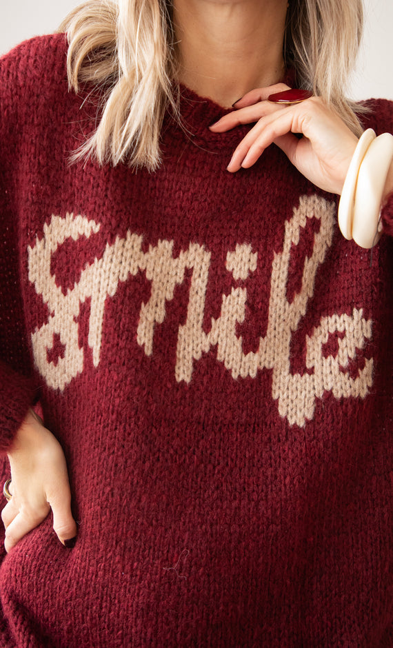 Your Softest Smile Bordeaux - Trui