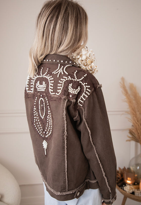 Jacke - Louise Pearl - Dunkelbraun