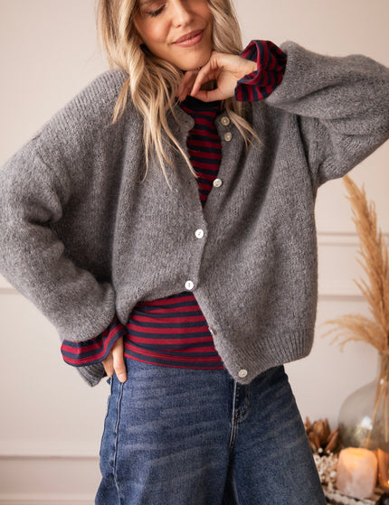 Langarmshirt - Sadie Stripe Shape - Burgund/Navy