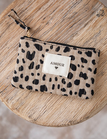 Tasche/Mäppchen - Amour Spots - Taupe/Schwarz