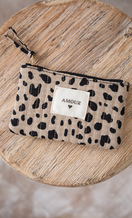 Amour Spots Taupe/Black - Pouch