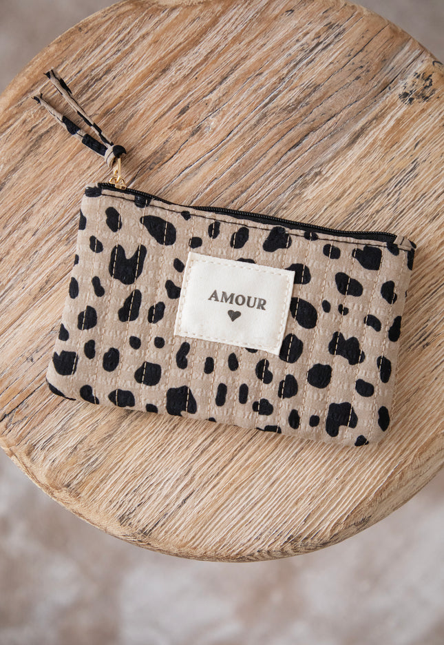 Amour Spots Taupe/Black - Pouch