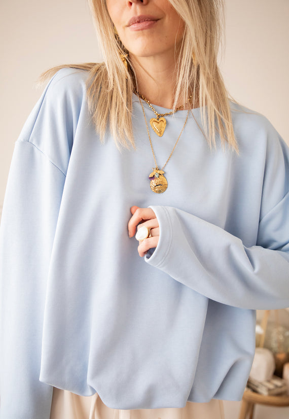 Pullover - Soft Stretch - Hellblau