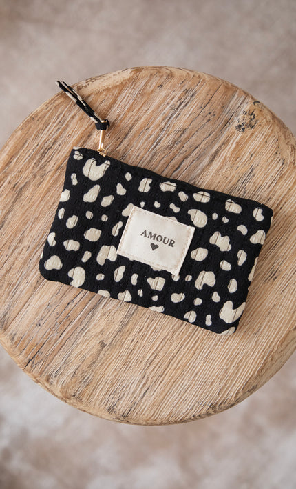 Tasche/Mäppchen - Amour Spots - Schwarz/Weiß