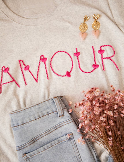 Route D'Amour Soft Grey/Fuchsia - T-Shirt