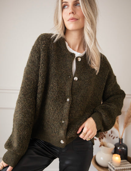 Strickjacke - Fuzzy Friend - Khaki