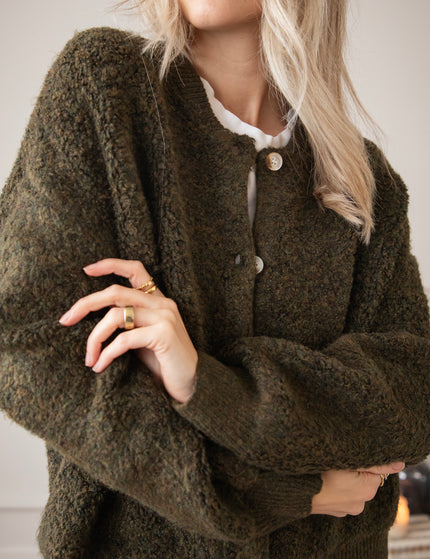 Strickjacke - Fuzzy Friend - Khaki