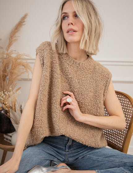 Amber Woolen Camel - Debardeur 