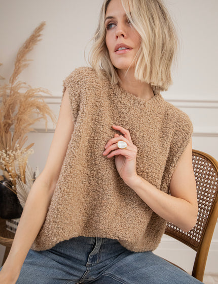 Amber Woolen Camel - Debardeur 