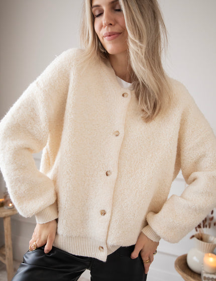 Fuzzy Friend Beige - Cardigan