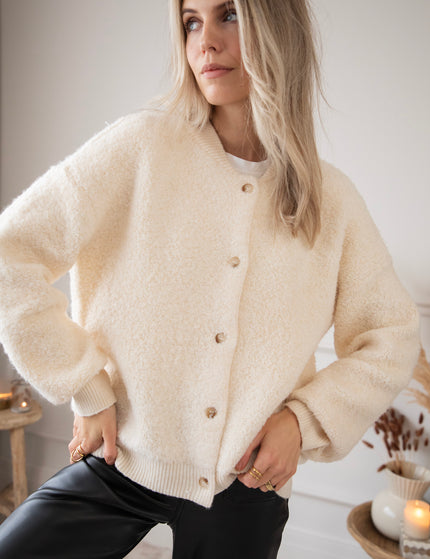 Fuzzy Friend Beige - Cardigan