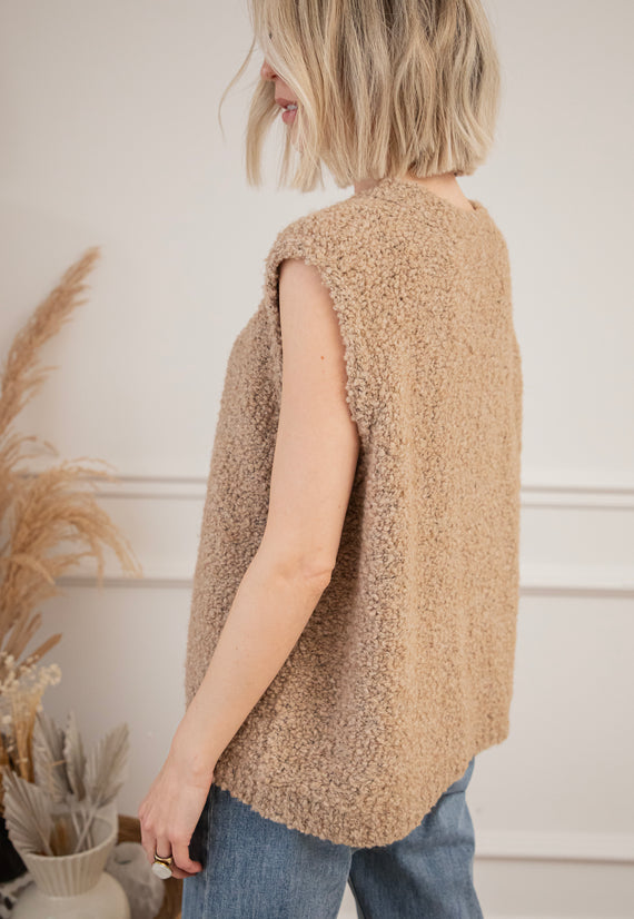 Amber Woolen Camel - Debardeur 