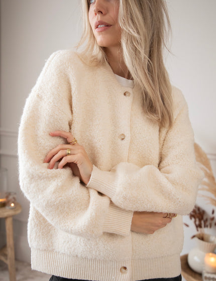 Fuzzy Friend Beige - Cardigan