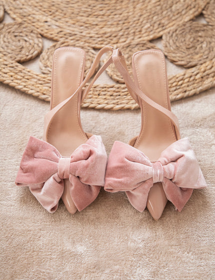 Velvet Bow Pink - Heels