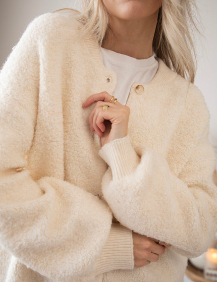 Fuzzy Friend Beige - Cardigan