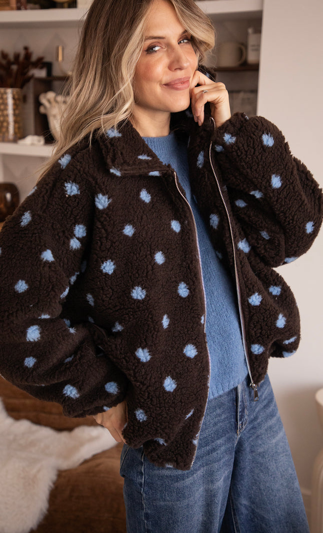Polka Crush Teddy Brown/Blue - Jacket