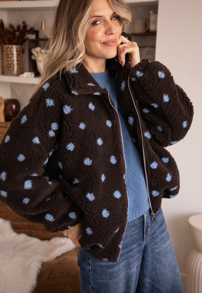 Polka Crush Teddy Brown/Blue - Jacket