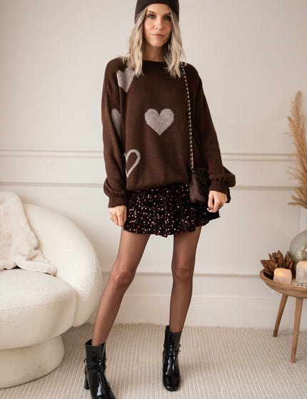 Pullover - Complete My Heart - Braun