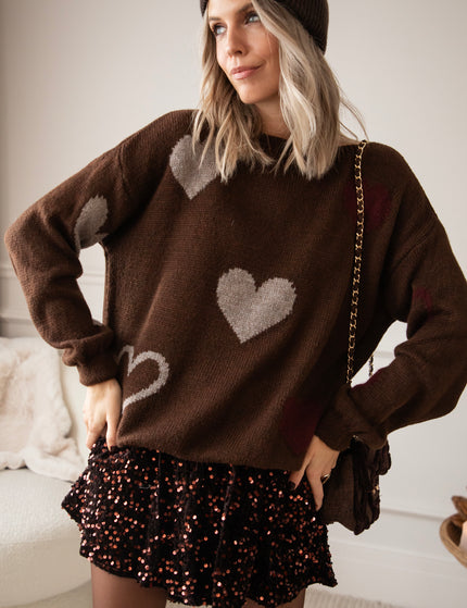 Pullover - Complete My Heart - Braun