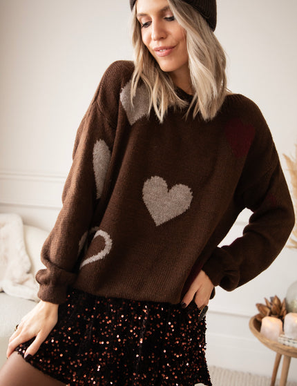 Pullover - Complete My Heart - Braun