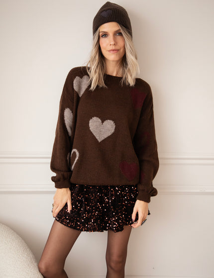 Pullover - Complete My Heart - Braun