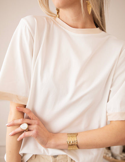 Sadie Contrast White/Beige - T-Shirt