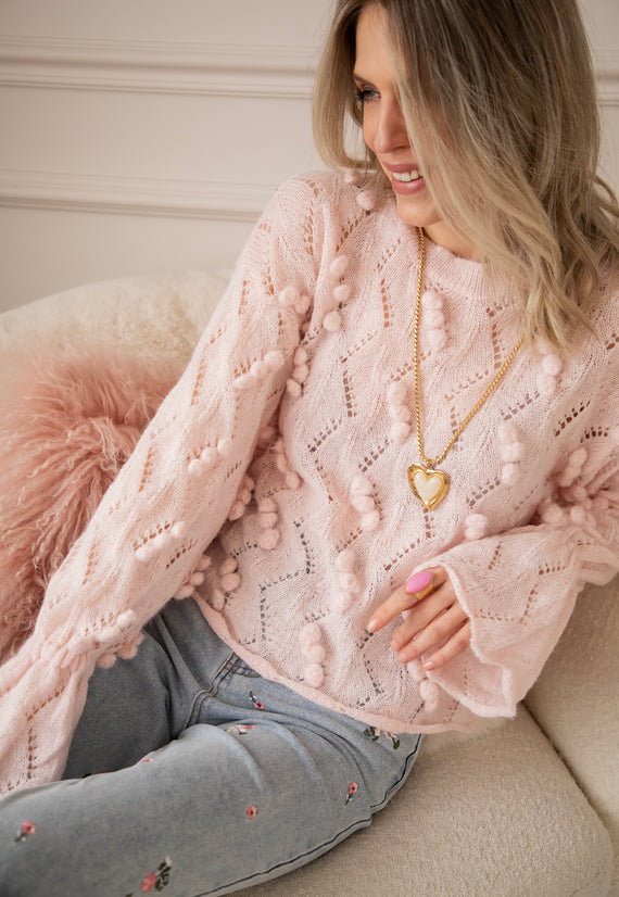 Crystal Heart Beige/Gold - Ketting