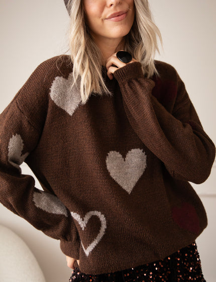 Pullover - Complete My Heart - Braun