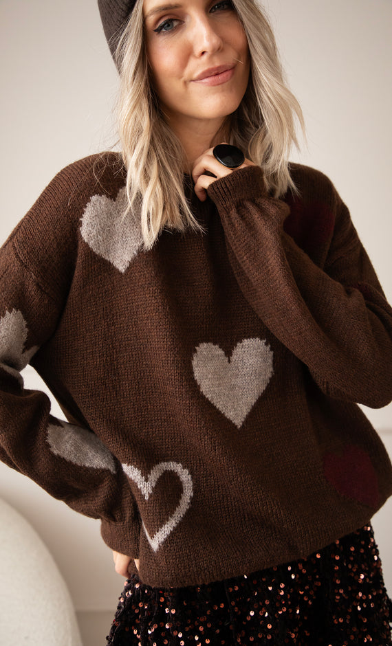 Complete My Heart Brown - Sweater