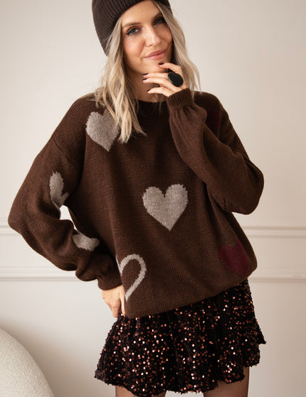 Pullover - Complete My Heart - Braun