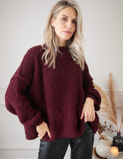 Amber Woolen Burgundy - Trui