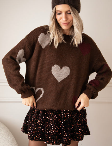 Pullover - Complete My Heart - Braun