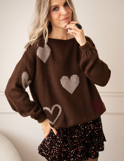Pullover - Complete My Heart - Braun